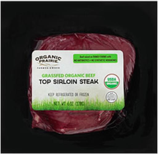 Organic Prairie Fresh Grassfed Organic Top Organic Prairie Fresh Grassfed Organic Top Sirloin Steak - 0