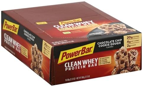 PowerBar Chocolate Chip Cookie Dough Flavored, Clean Whey Protein Bar - 16 ea