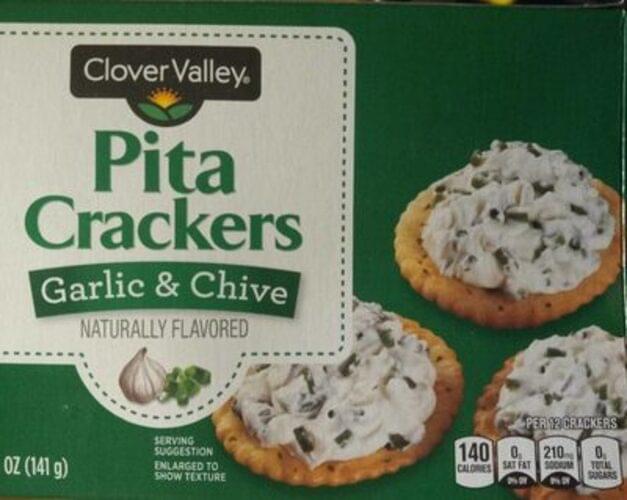 Clover Valley Garlic & Chive Pita Crackers 30 g, Nutrition