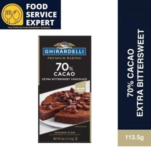 Ghirardelli Ghirardelli 70 Cacao Extra Bittersweet Chocolate Baking Bar 113 G Nutrition Information Innit