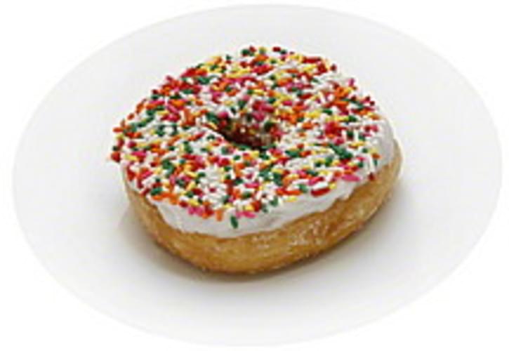 Safeway Vanilla Iced with Sprinkles Donut Ring 1 ea, Nutrition