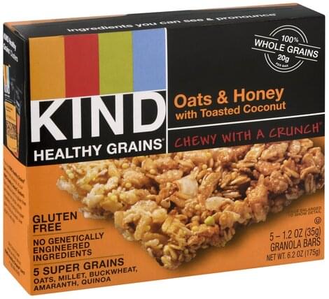 Kind Oats & Honey, with Toasted Coconut Granola Bars - 5 ea