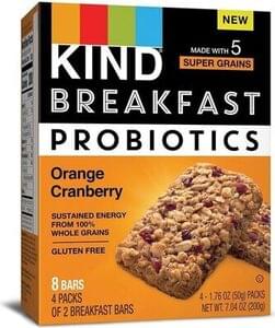 Kind Breakfast probiotics orange cranberry bars 