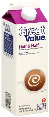 Great Value Half Half 32 Oz Nutrition Information Innit