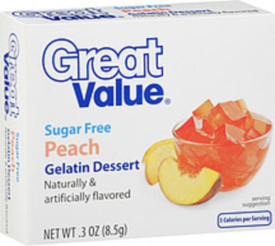 Great Value Sugar Free Peach Gelatin Dessert 0.3 oz, Nutrition
