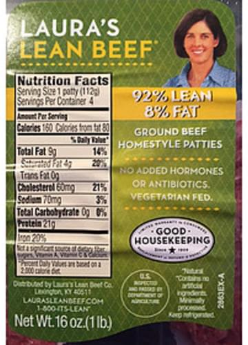laura-s-lean-beef-ground-beef-homestyle-patties-112-g-nutrition