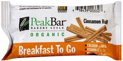 Peak Cinnamon Roll Cereal Bar - 2 oz