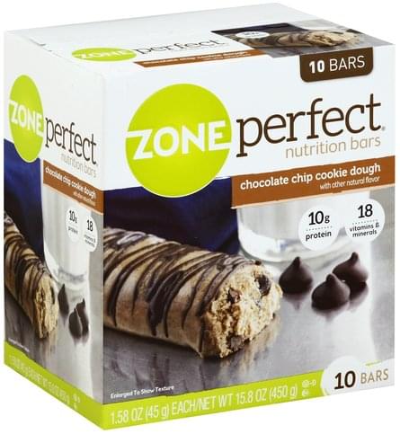 Zone Perfect Chocolate Chip Cookie Dough Nutrition Bars - 10 ea