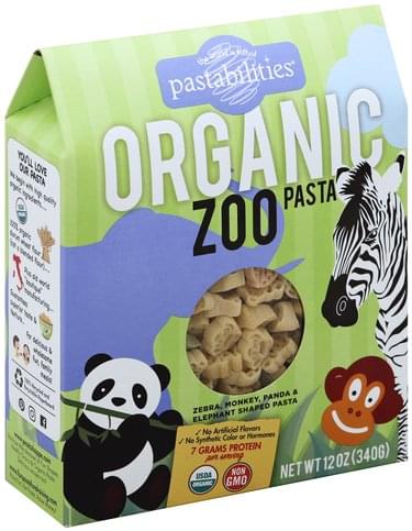 Pastabilities Organic, Zoo Shapes Pasta - 12 oz