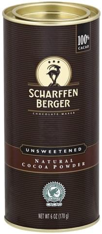 Scharffen Berger Natural, Unsweetened, 100% Cacao Cocoa Powder - 6 oz