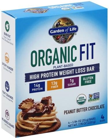 Garden of Life Weight Loss, Peanut Butter Chocolate High Protein Bar - 4 ea