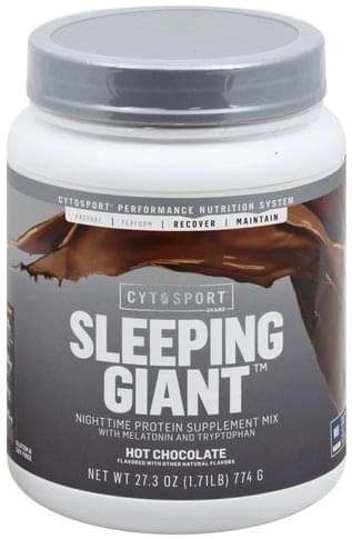 Cytosport Nighttime, Sleeping Giant, Hot Chocolate Protein Supplement Mix - 27.3 oz