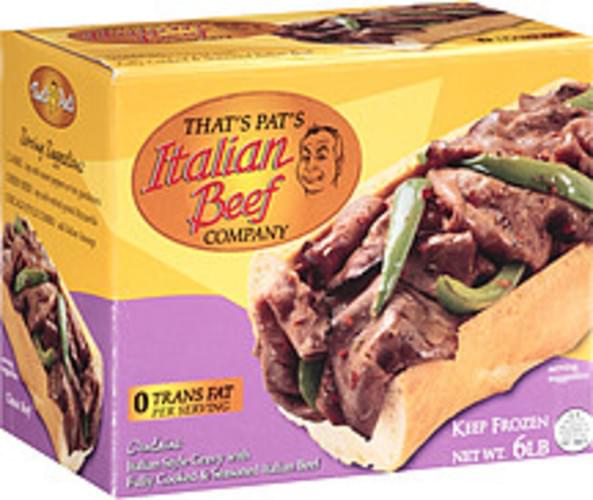 That's Pat's W/Italian Style Gravy Seasoned Italian Beef 6 lb, Nutrition Information Innit