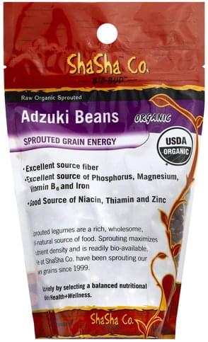 ShaSha Raw Organic Sprouted Adzuki Beans - 1 lb