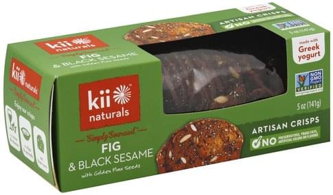 Kii Naturals Artisan Fig Black Sesame With Golden Flax Seeds Crisps 5 Oz Nutrition Information Innit