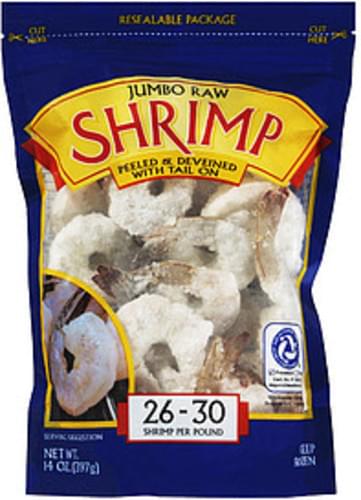 Preferred Freezer Svc Of Atlanta Peeled & Deveined W/Tail 26-30 Pcs Per Lb Jumbo Raw Shrimp - 14 oz