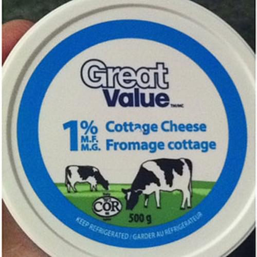 Great Value 1 Milk Fat Cottage Cheese 125 G Nutrition