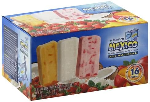 Helados Mexico Strawberry Coconut Mango Ice Cream Bars 16 Ea Nutrition Information Innit