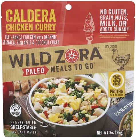 Wild Zora Paleo, Caldera Chicken Curry, Freeze-Dried Meal - 3 oz
