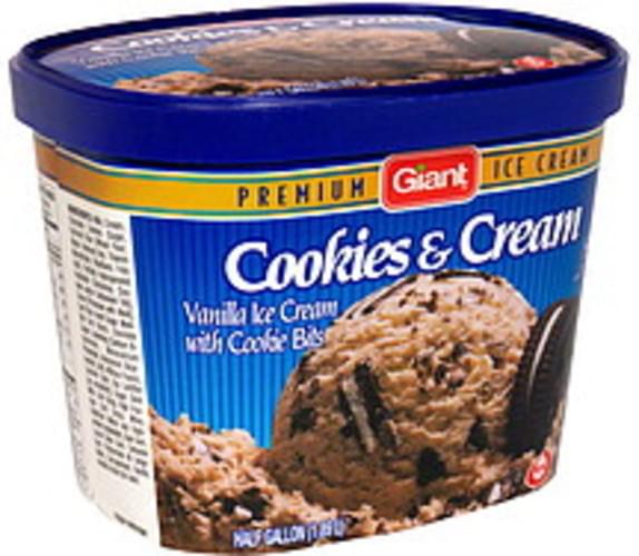 Giant Cookies & Cream Premium Ice Cream 64 oz, Nutrition Information