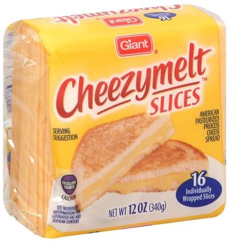 Giant Pasteurized Process, American Cheezymelt, Slices Cheese Spread
