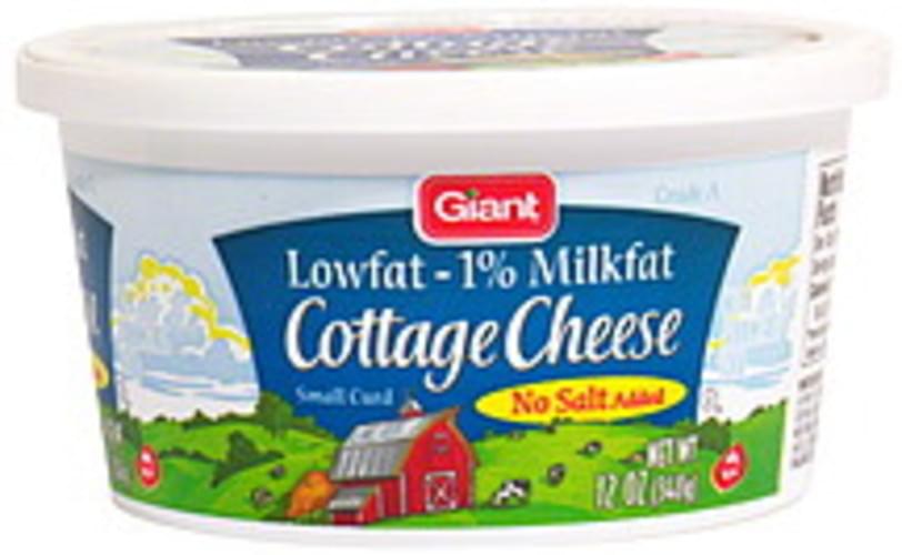 Giant Small Curd 1 Milkfat Lowfat No Salt Added Cottage Cheese
