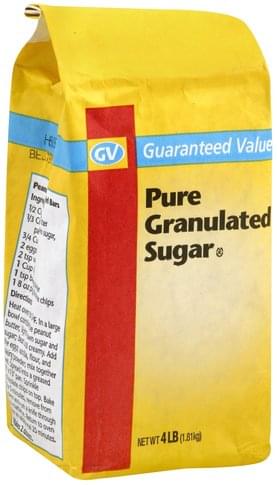 Guaranteed Value Pure Granulated Sugar - 4 lb, Nutrition Information ...