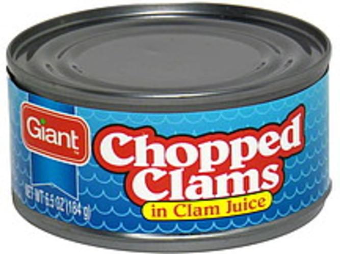 Giant Chopped Clams in Clam Juice 6.5 oz, Nutrition Information Innit