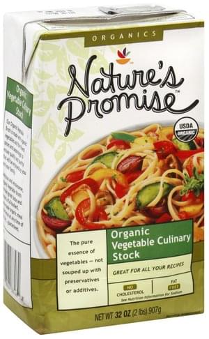 Natures Promise Vegetable Culinary Stock - 32 oz, Nutrition Information ...