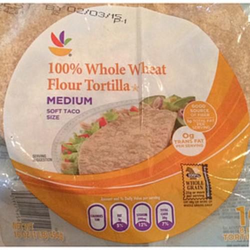 Giant Medium Soft Taco Whole Wheat Flour Tortilla 45 g, Nutrition