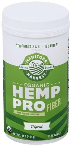 Manitoba Harvest Organic, Pro Fiber, Original Hemp Powder - 1 lb