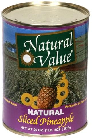 Natural Value Natural Sliced Pineapple - 20 oz