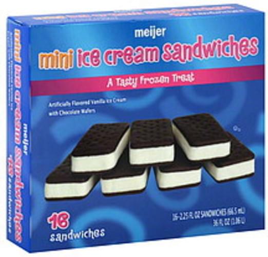 Meijer Mini Ice Cream Sandwiches 16 ea, Nutrition Information Innit
