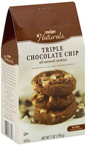Meijer Naturals Triple Chocolate Chip Cookies - 7 oz, Nutrition ...