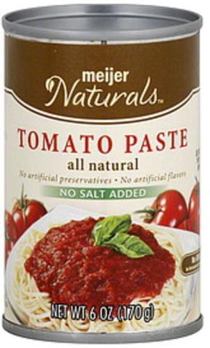 Meijer Naturals No Salt Added Tomato Paste - 6 oz