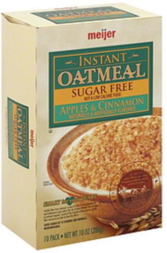 Meijer Sugar Free, Apples & Cinnamon Instant Oatmeal - 10 ...