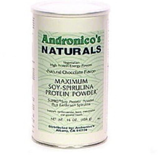 Andronicos Naturals Vegetarian, Natural Chocolate Flavor Maximum Soy-Spirulina Protein Powder - 16 oz