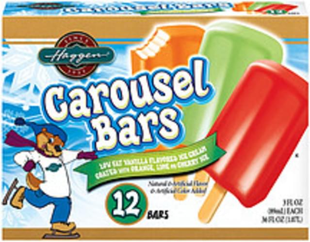 Haggen Carousel Low Fat 3 Fl Oz Ice Cream Bars 12, Nutrition