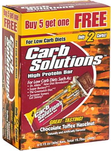 Carb Solutions High Protein Bar, Chocolate Toffee Hazelnut - 6 ea
