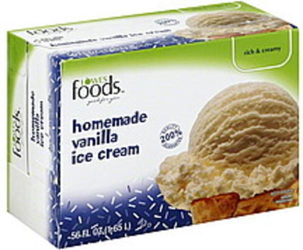 Lowes Foods Homemade Vanilla Ice Cream 56 oz, Nutrition Information