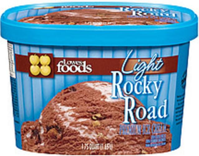 Lowes Foods Premium Rocky Road Light Ice Cream 1.75 QT, Nutrition