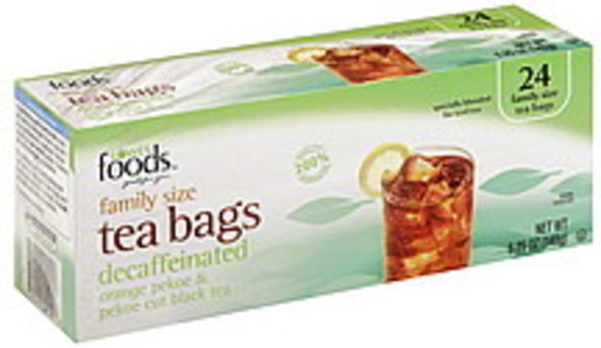 Lowes Foods Orange Pekoe & Pekoe Cut, Tea Bags, Decaffeinated, Family Size Black Tea - 24 ea