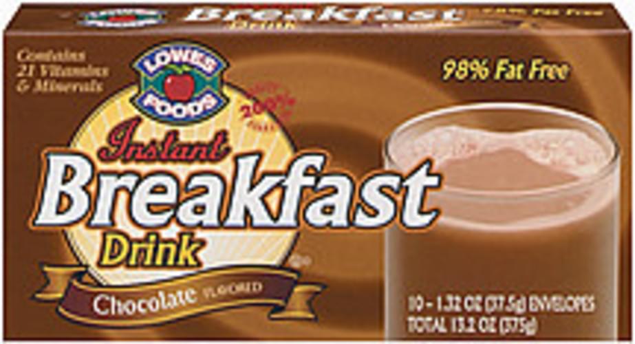 Lowes Foods Instant Chocolate 10 Ct Breakfast Drink - 13.2 oz