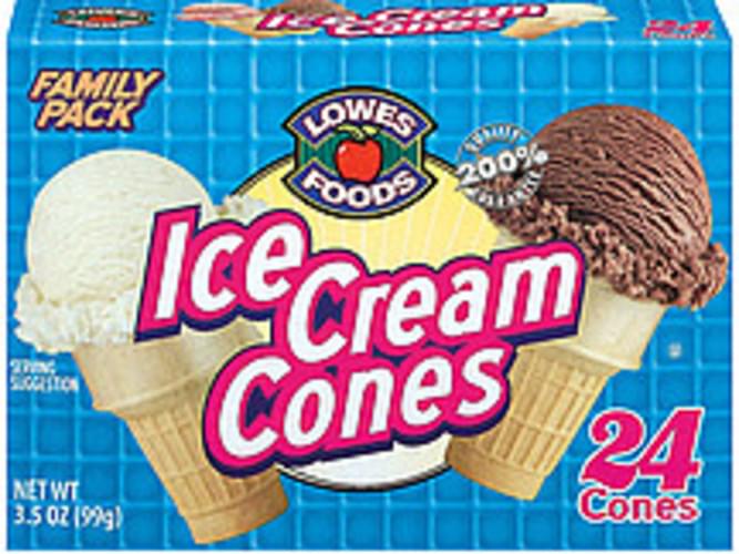 Lowes Foods 24 Ct Ice Cream Cones 3.5 oz, Nutrition Information Innit
