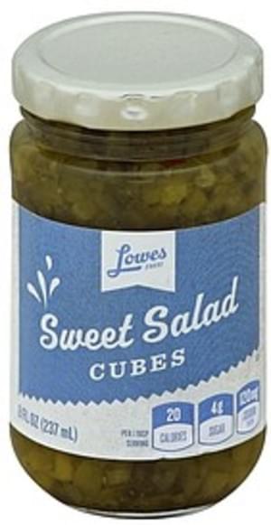 Lowes Foods Sweet Salad Cubes Pickles 8 Oz Nutrition
