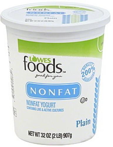 Lowes Foods Nonfat, Plain Yogurt - 32 oz