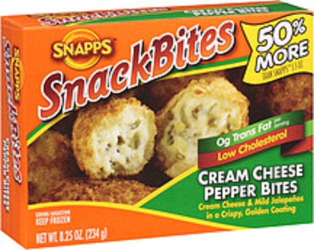 Snapps Snackbites Cheese Pepper Bites Cream Cheese & Mild Jalapenos In