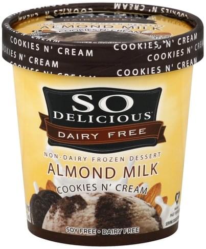 So Delicious Almond Milk, Cookies N' Cream Non-Dairy Frozen Dessert - 1 pt