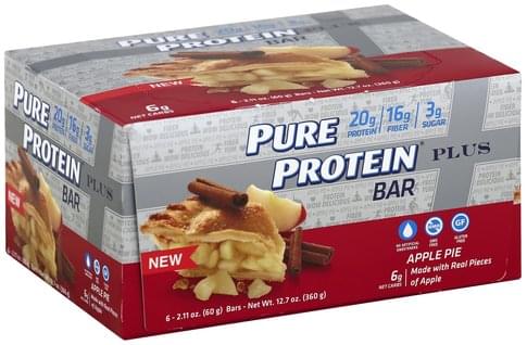 Pure Protein Plus, Apple Pie Protein Bar - 6 ea