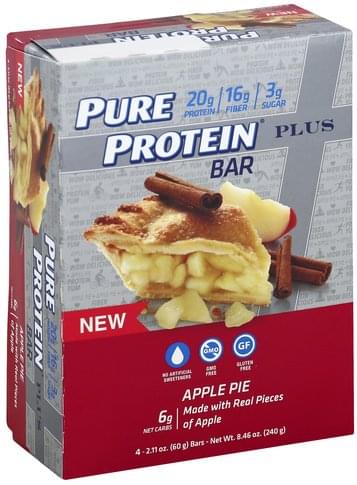 Pure Protein Plus, Apple Pie Protein Bar - 4 ea